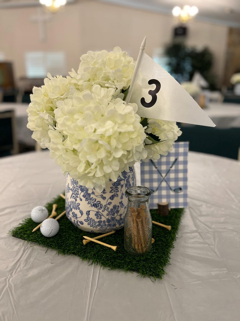 Golf Clubs Print, Gingham Check, Masters Party Decor (digital Download