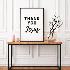 Thank You Jesus Sign Printable Print Jesus Fall Home Decor Christian ...