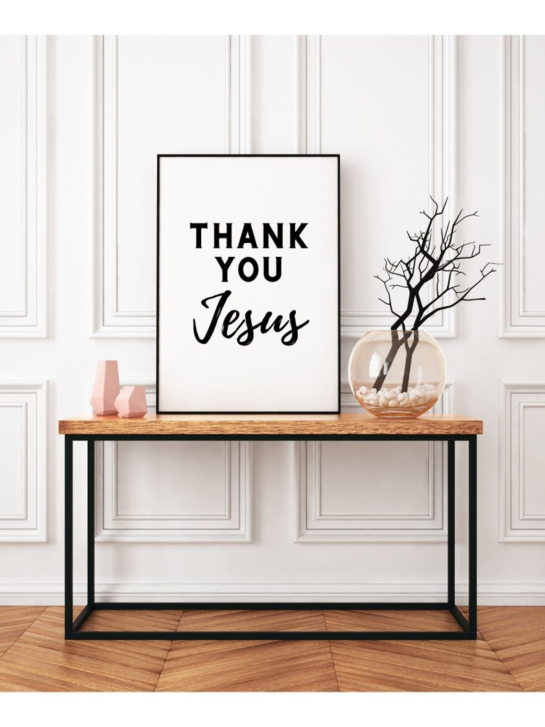 Thank You Jesus Sign Printable Print Jesus Fall Home Decor Christian ...