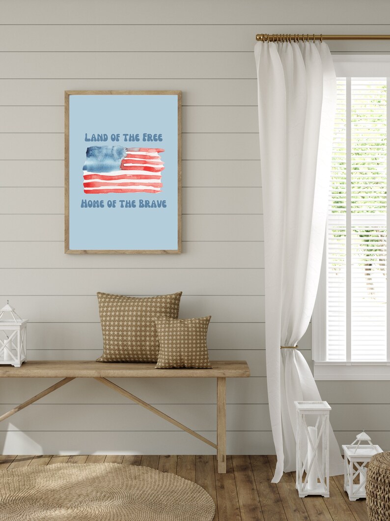 4th of July Printable USA Land of the Free Home of the Brave USA ...