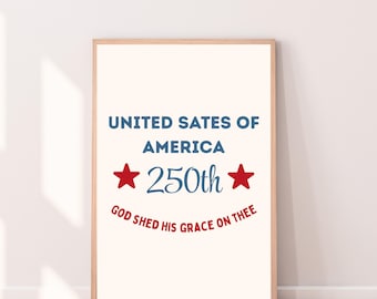 America 250th Anniversary Print, America Semiquincentennial (Digital Download)