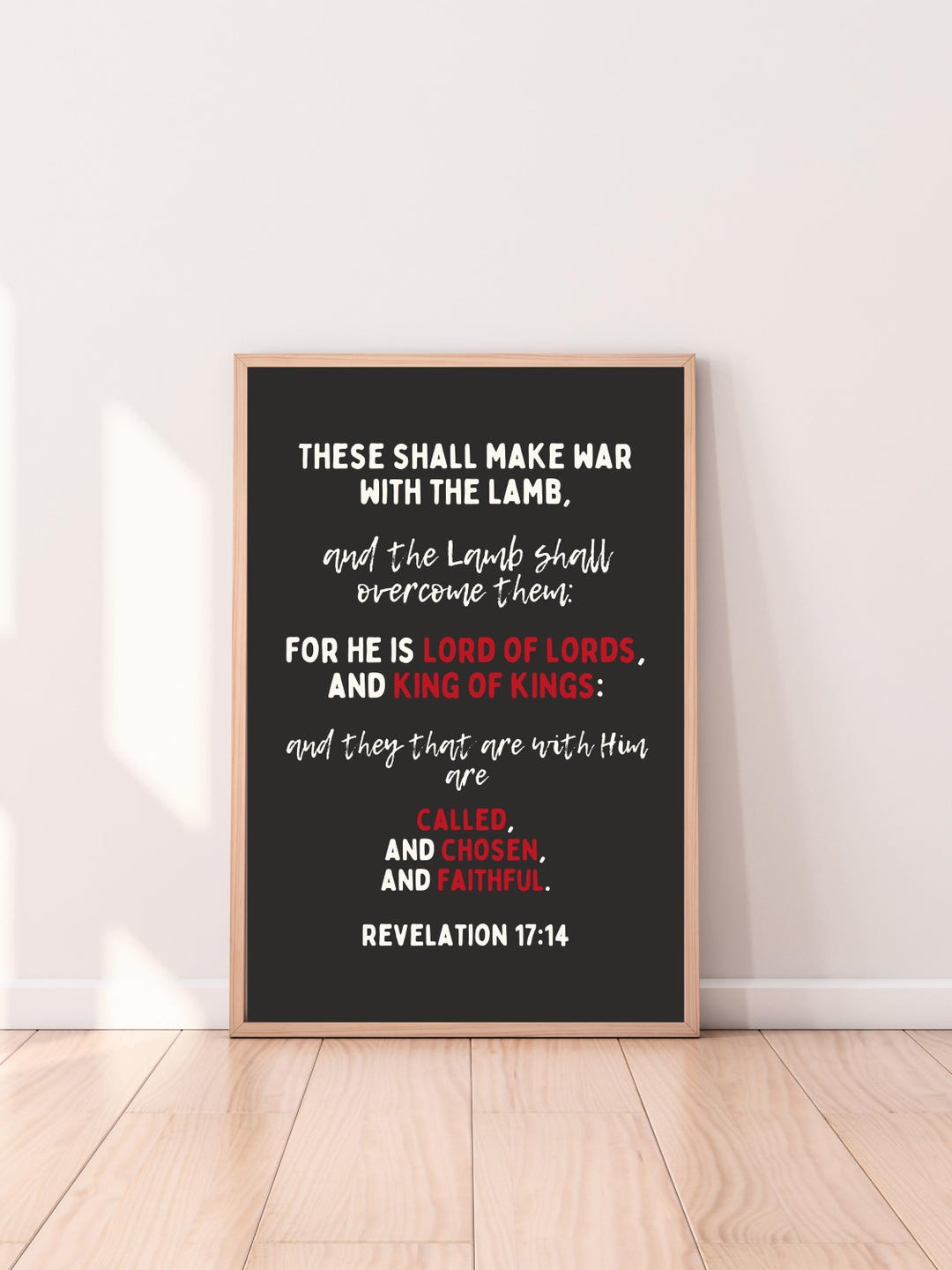 Revelation 17:14 King of Kings Lord of Lords Bible Verse Art (digital ...