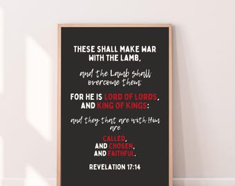 Revelation 17:14 King of Kings Lord of Lords Bible Verse Art (Digital Download)