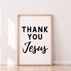 Thank You Jesus Sign Printable Print Jesus Fall Home Decor Christian ...