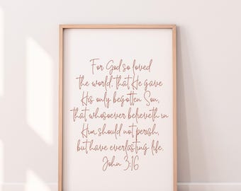 John 3:16 Bible Verse Print, KJV Scripture (Digital Download)