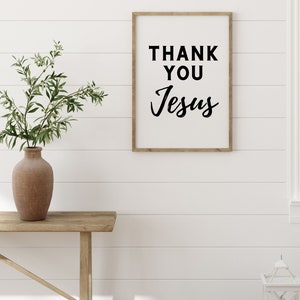 Thank You Jesus Sign Printable Print Jesus Fall Home Decor Christian ...