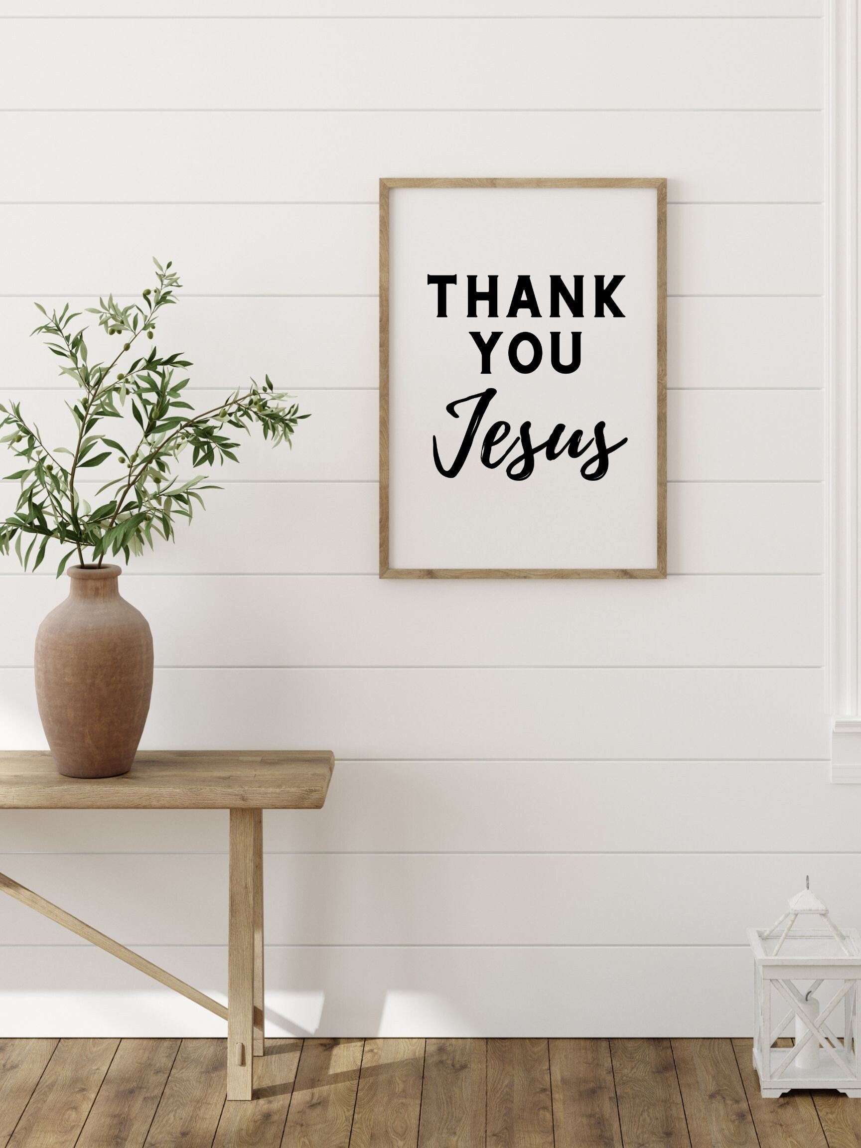 Thank You Jesus Sign Printable Print Jesus Fall Home Decor Christian ...
