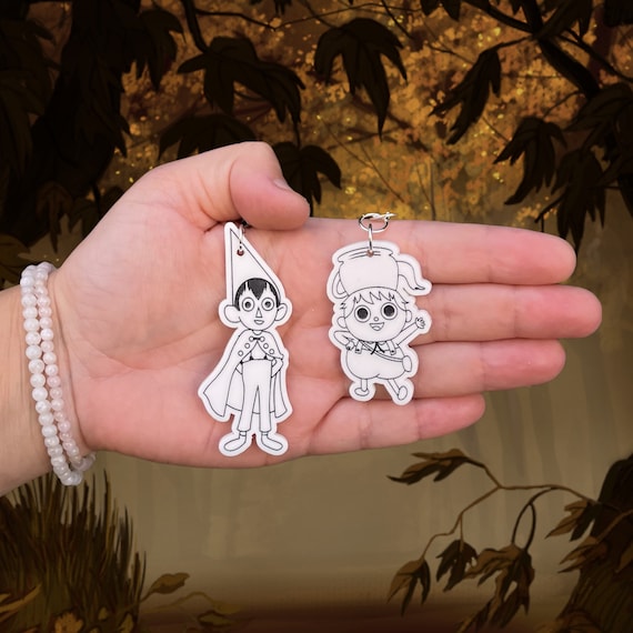 Over the Garden Wall Wirt and Greg Engraved Earrings Hypoallergenic Handmade