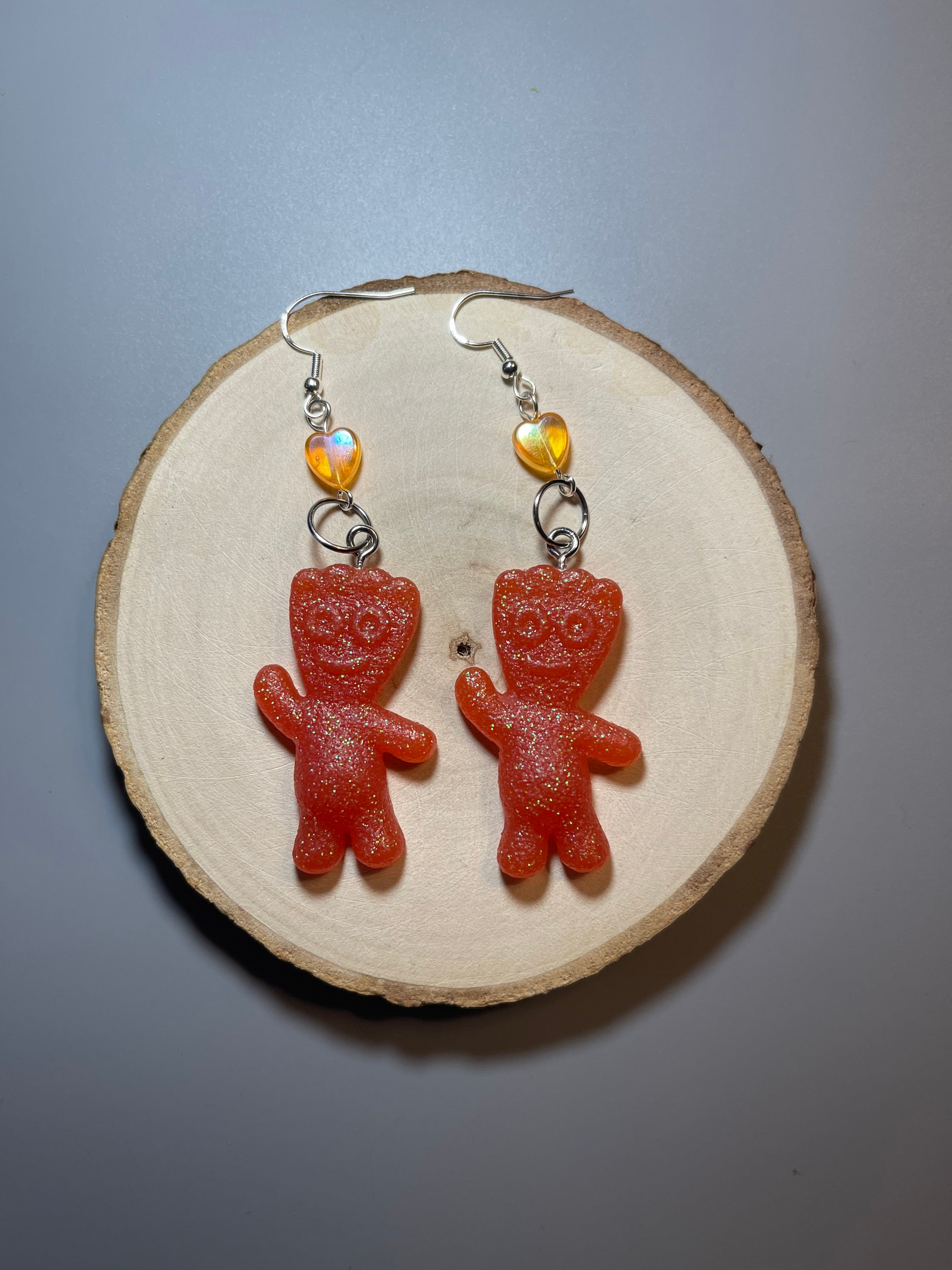 Orange Sour Kid Candy Earrings