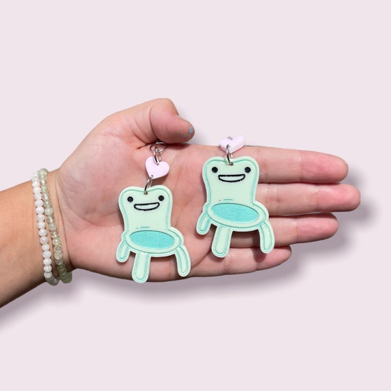 Pastel Froggy Chair Earrings Hypoallergenic Handmade