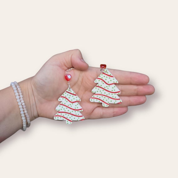 Little Debbie Christmas Tree Cake Earrings Handmade Hypoallergenic Lightweight Xmas