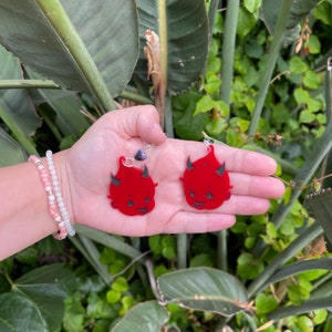 Red Kitschy Devil Kewpie Baby Earrings Hypoallergenic Handmade