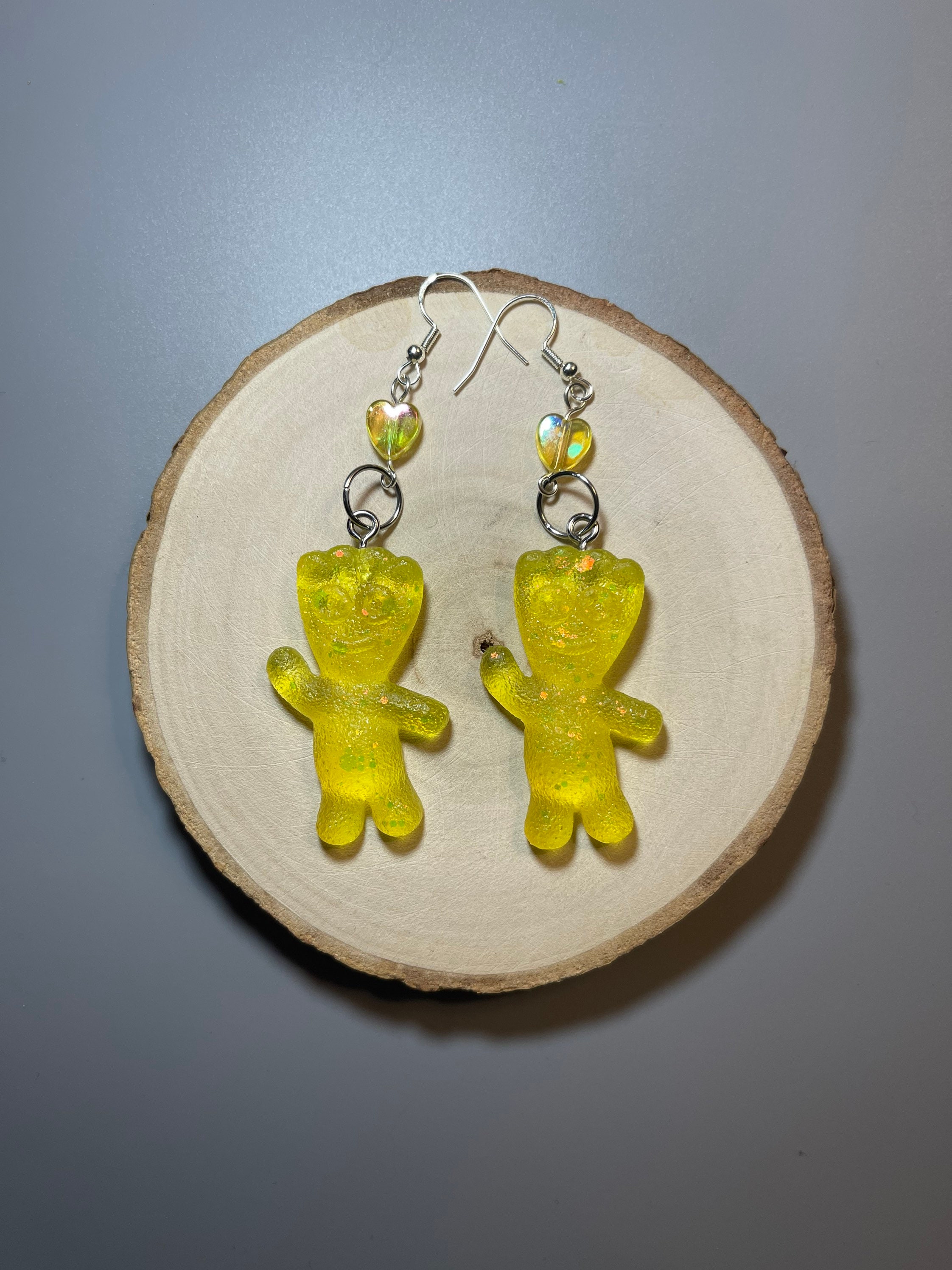 Yellow Sour Kid Candy Earrings
