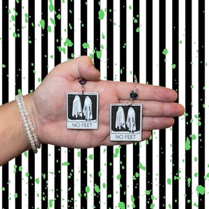No Feet Ghost BJ Polaroid Earrings Hypoallergenic Handmade