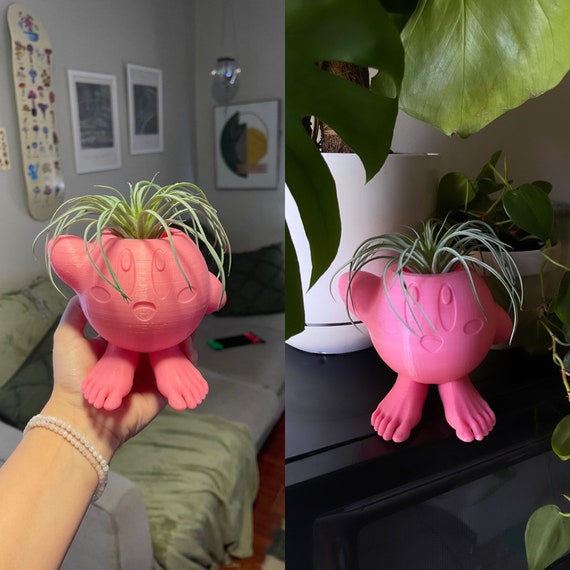 Pink Kirby With Feet Planter Plant Pot Handmade Etsy