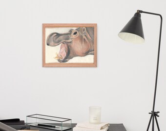 Hutto Hippo Drawing Framed poster