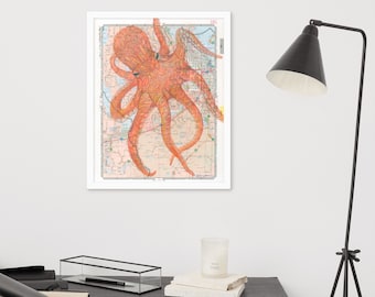 Giant Pacific Octopus Tacoma Medium Framed Poster