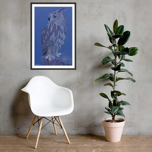 Luna die Eule Poster mit Rahmen