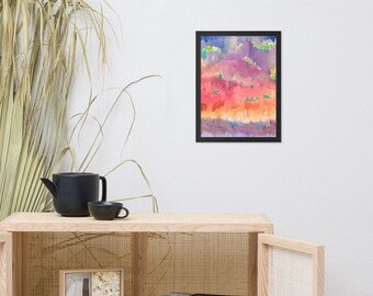 Grand Canyon Watercolor Medium Framed Poster