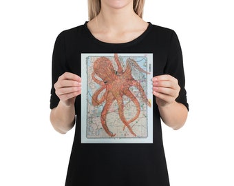 Tacoma Giant Pacific Octopus 8" x 10" Poster