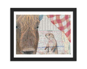 North Dakota Rest Stop Picnic Framed Poster