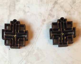 Holden Cross Wooden Post Earrings