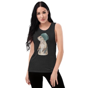 Damen Muskelshirt Präriehund mit Mütze