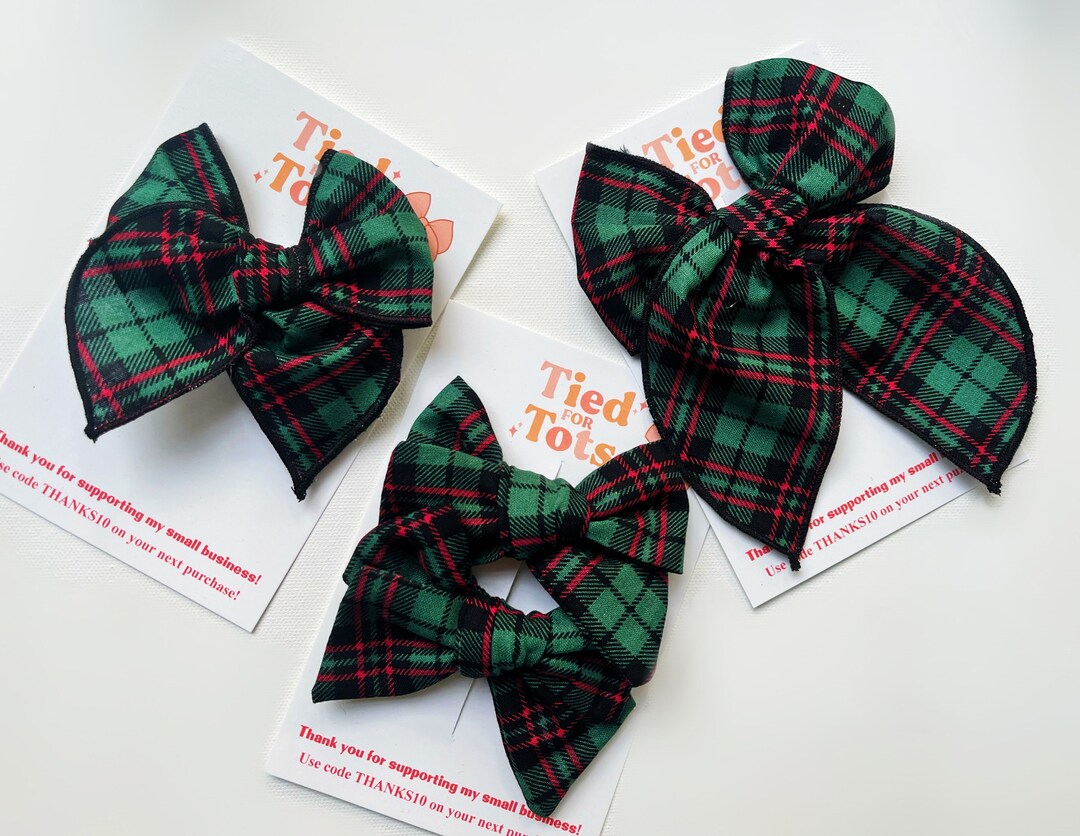 Plaid Christmas Bows Multiple Styles Etsy