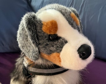 Emotional Support Australian Shepard Aussie Plush Stuffed Animal Personalized Gift Toy