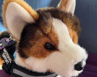 Emotional Support Brown Black Corgi Dog Plush Stuffed Animal Personalized Gift Toy