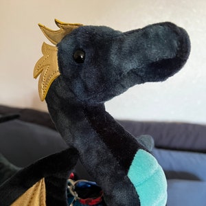 ESSA Green Blue Dragon Emotional Support Plush Stuffed Animal Personalized Gift Toy