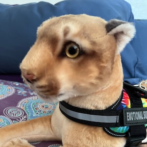 Emotional Support Cougar Mountain Lion Puma Plush Stuffed Animal Personalized Gift Toy