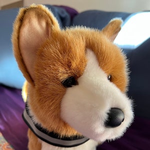 Emotional Support Corgi Dog Tan White Plush Stuffed Animal Personalized Gift Toy