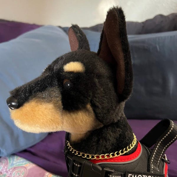 ESSA Doberman Pinscher, cane di peluche con supporto emotivo, regalo personalizzato