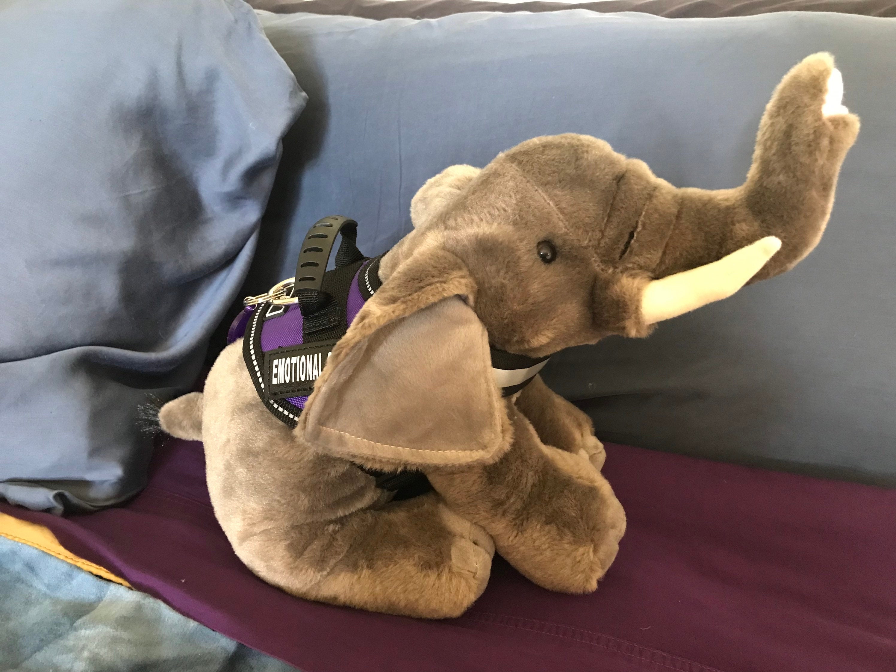 Emotional Support Elephant Stuffed Animal Plushie Toy Etsy