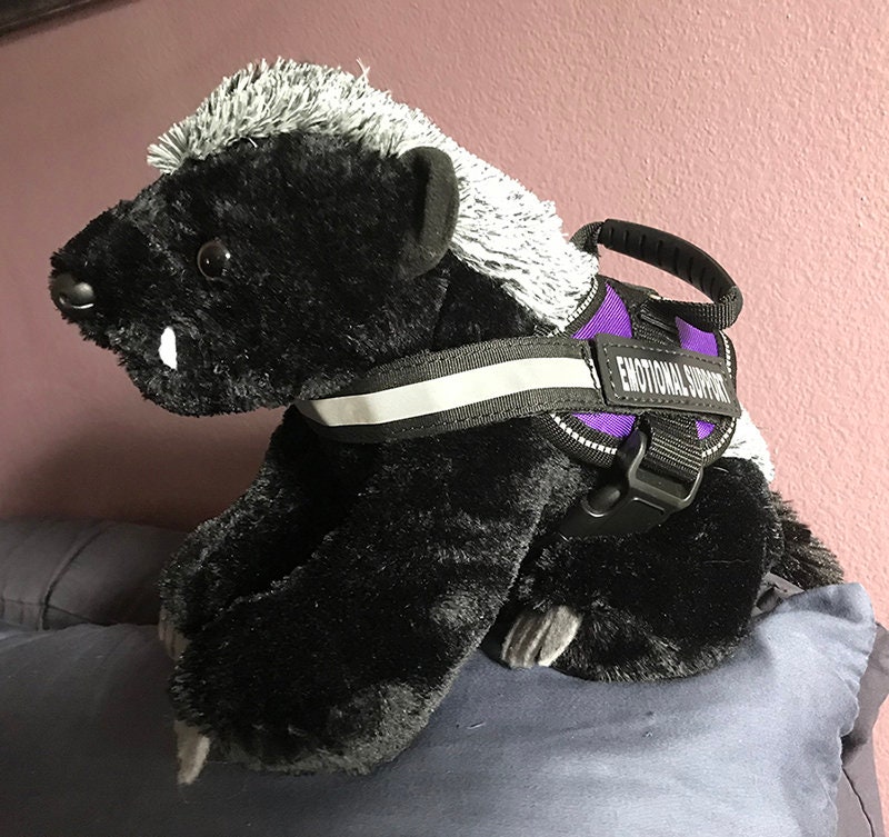 Emotional Support Honey Badger Stuffed Animal Plush Personalized Gift Toy 
