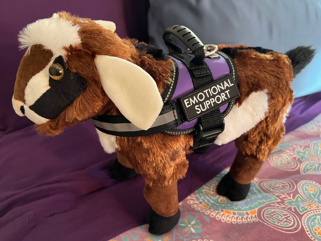 Emotional Support Hornless Goat Plush Stuffed Animal Personalized Gift Toy  