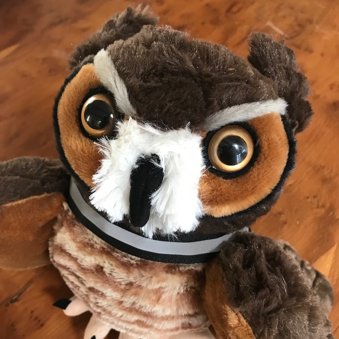 Emotional Support Great Horned Owl Plush Stuffed Animal Personalized