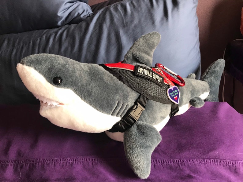 Emotional Support Great White Shark Plush Stuffed Animal Personalized Gift Toy image 1