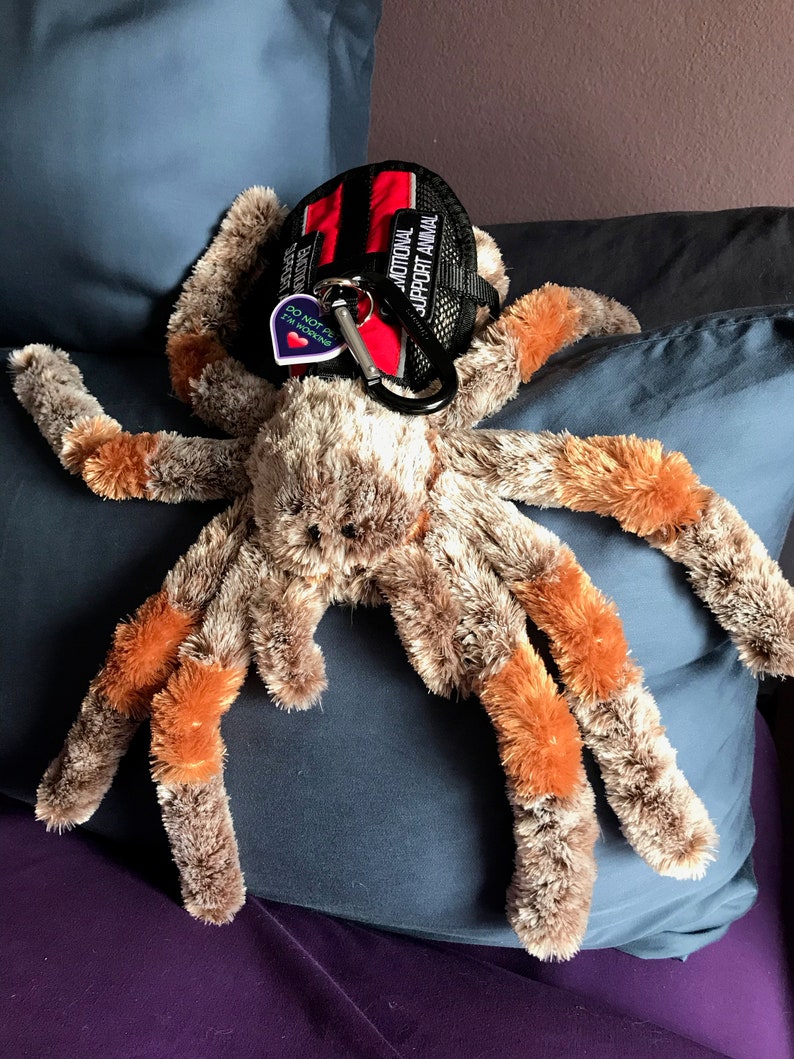 Emotional Support Tarantula Spider Arachnid Stuffed Animal Plushie Toy 