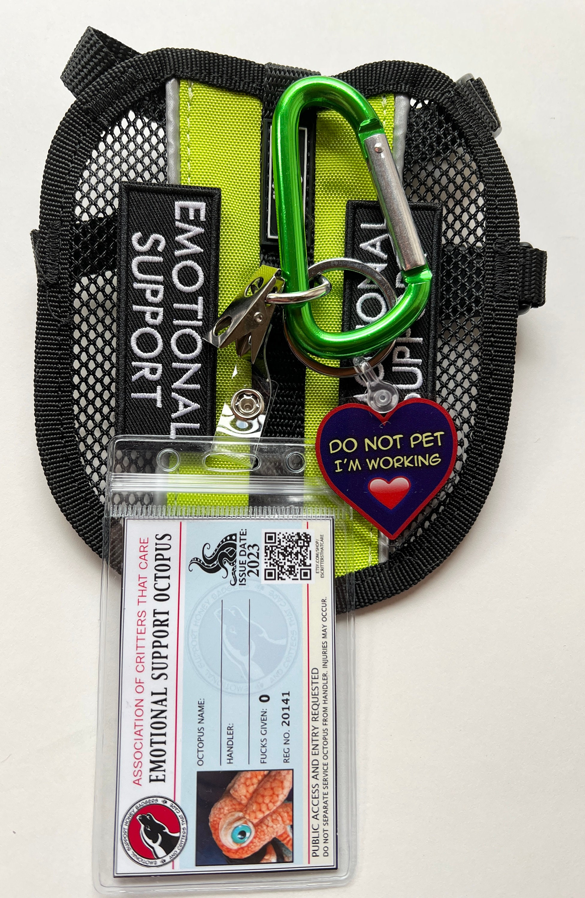 Emotional Support Harness with Carabiner ESSA Make Your Own Stuffed Animal Plush Full Gear set up