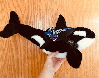 Emotional Support Orca Killer Whale Stuffed Animal Plushie Toy