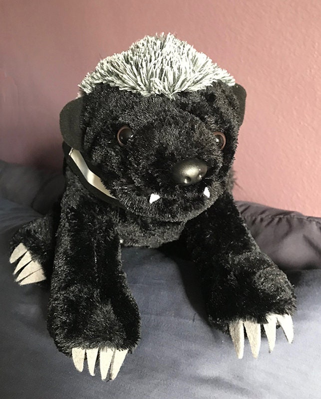 Emotional Support Honey Badger Stuffed Animal Plushie Toy Etsy UK