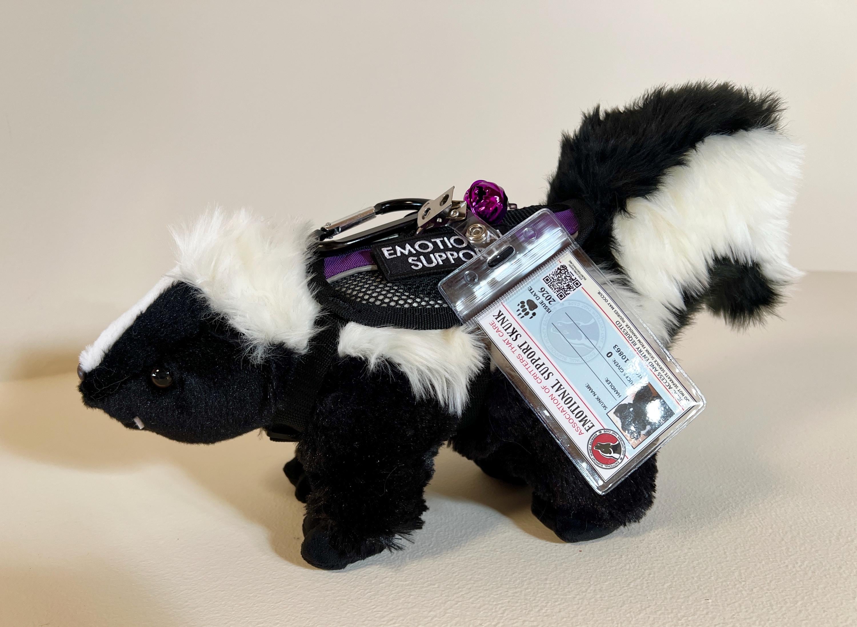 ESSA Skunk Emotional Support Plush Stuffed Animal Personalized 