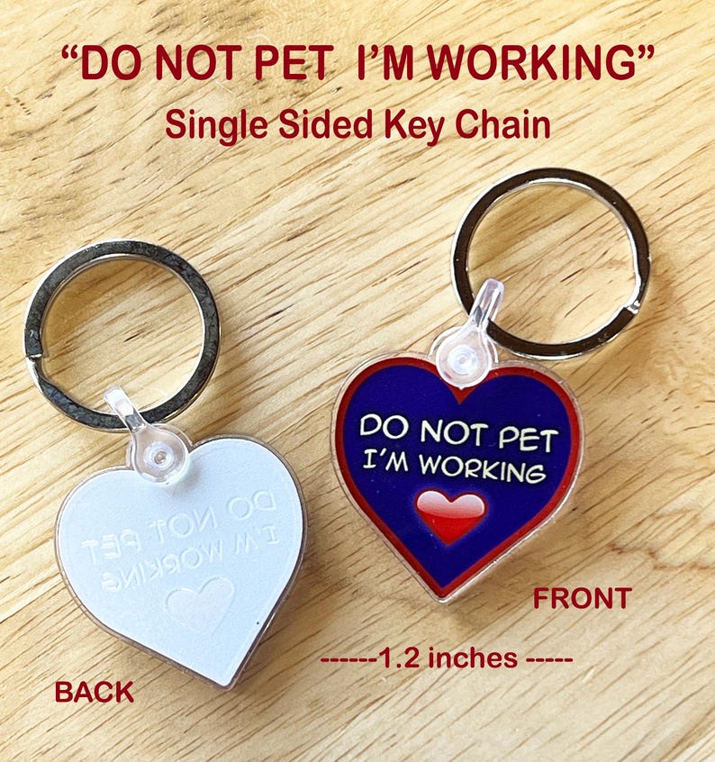ESSA Charm Key Ring Emotional Support Make Your Own Stuffed Animal Plush Do not pet I'm working image 6