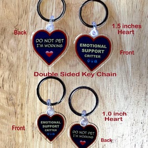 ESSA Charm Key Ring Emotional Support Make Your Own Stuffed Animal Plush Do not pet I'm working image 4