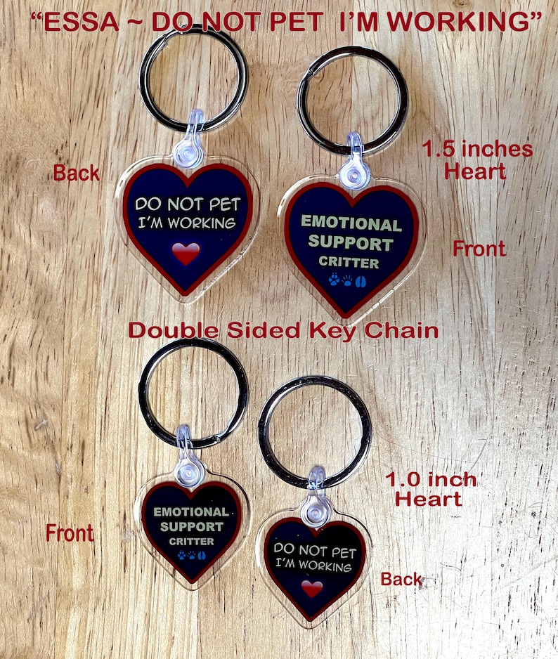 ESSA Charm Key Ring Emotional Support Make Your Own Stuffed Animal Plush Do not pet I'm working image 4