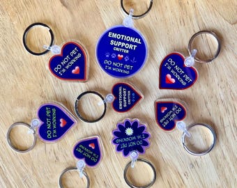 ESSA Charm Key Ring Emotional Support Make Your Own Stuffed Animal Plush Do not pet I'm working