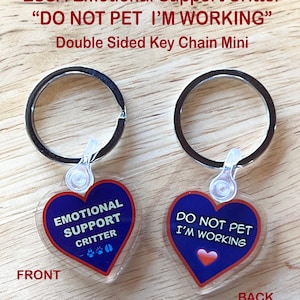 ESSA Charm Key Ring Emotional Support Make Your Own Stuffed Animal Plush Do not pet I'm working image 7