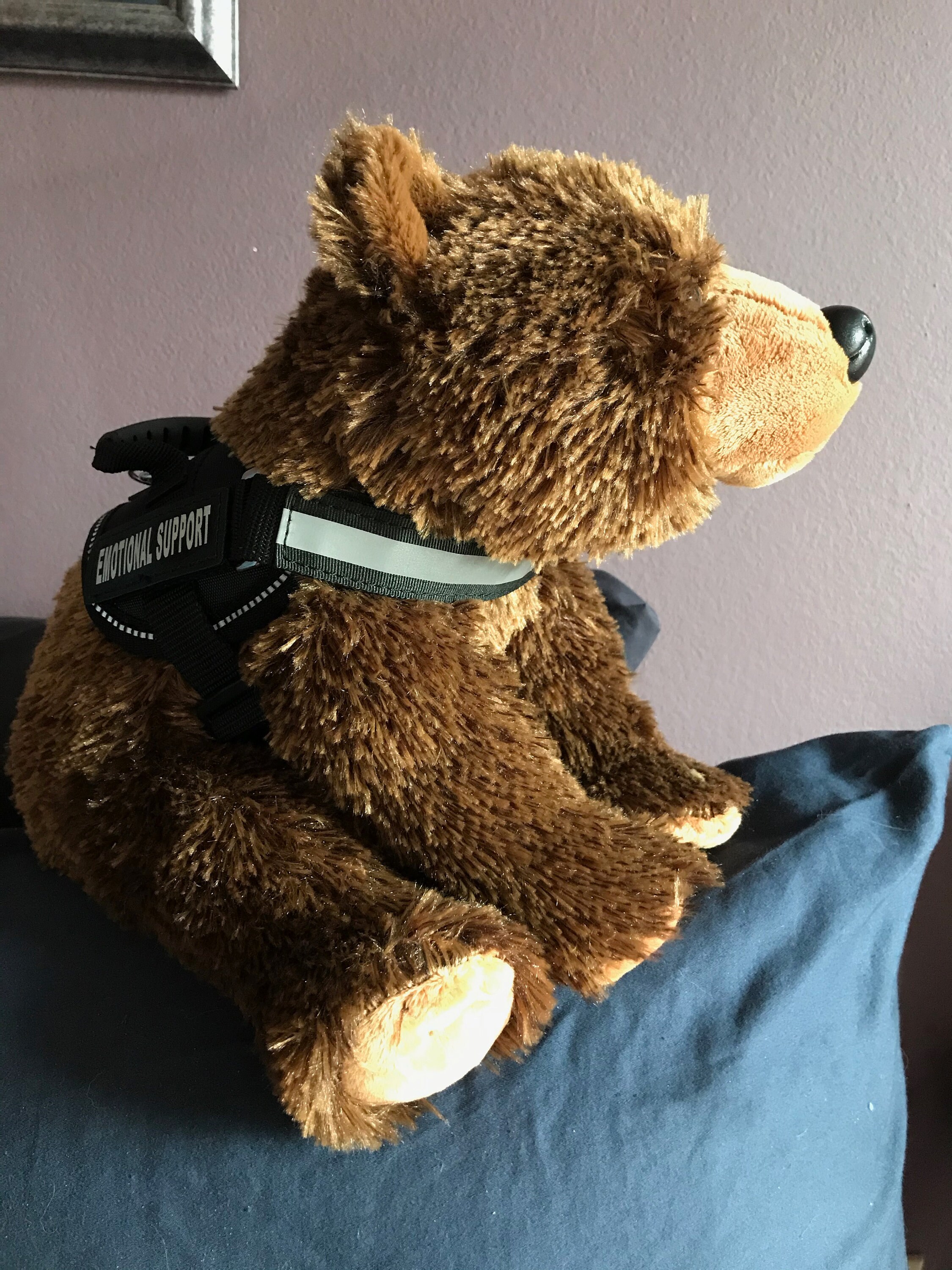 Emotional Support Grizzly Brown Bear Stuffed Animal Plushie Etsy